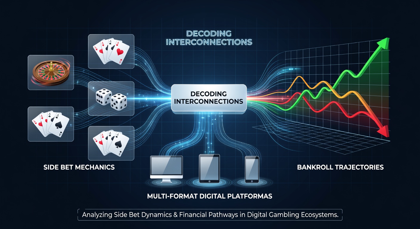 Digital casino interface showing side bet options and bankroll tracking across multiple game formats