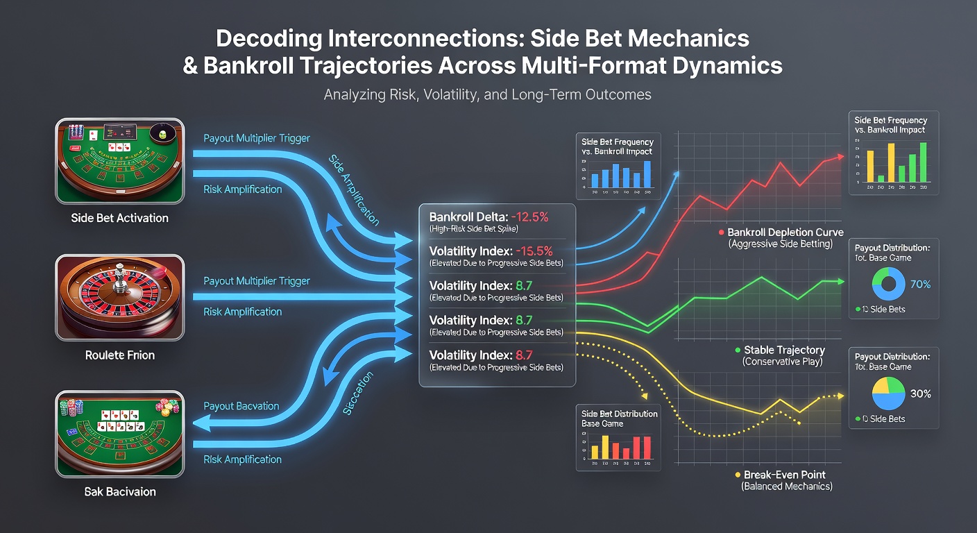 Graph illustrating bankroll fluctuations linked to side bet activation rates on digital platforms