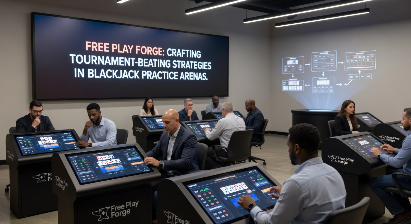 Close-up of a player analyzing tournament chip stacks and bet spreads on a free play simulator screen