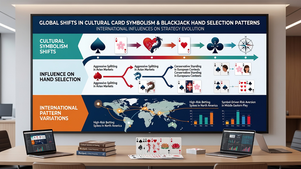 Data visualization showing regional variations in blackjack hand selection influenced by cultural card symbolism across digital platforms