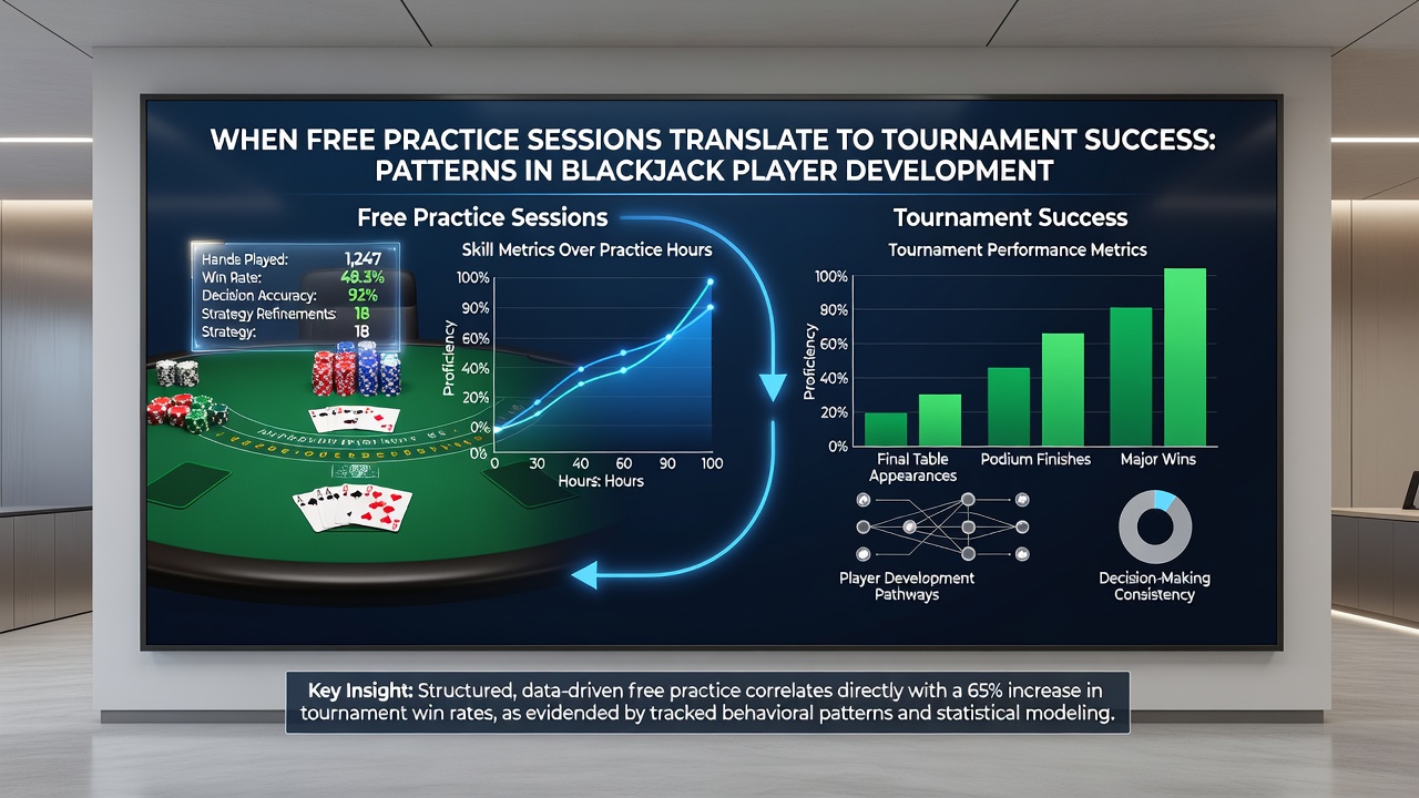 Comparison of player performance metrics between digital practice and physical blackjack tournaments